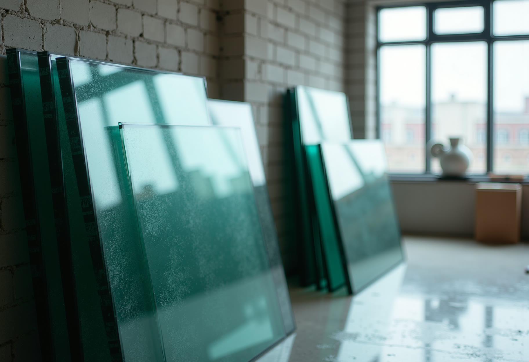 Glass stacked and ready